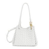 Woven Leather Shoulder Bag with Braided Strap